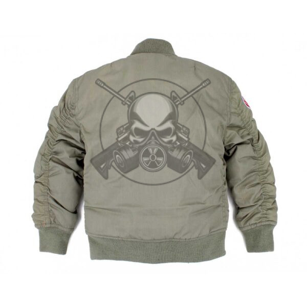 CAZADORA BOMBER PARCHES NIÑO VERDE - Imagen 2