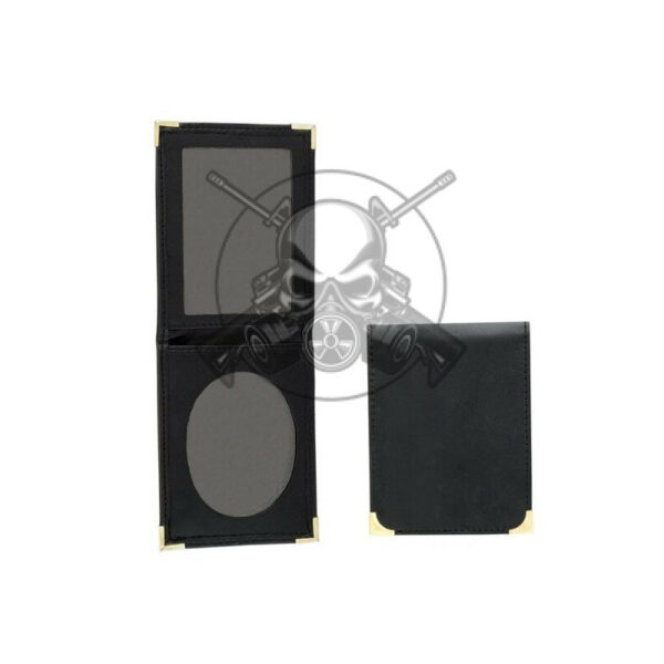 CARTERA PIEL  PORTAPLACA REDONDA NEGRA