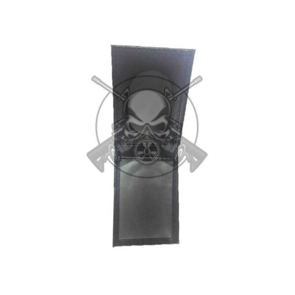 CARTERA PIEL PORTAPLACA REDONDA NEGRA