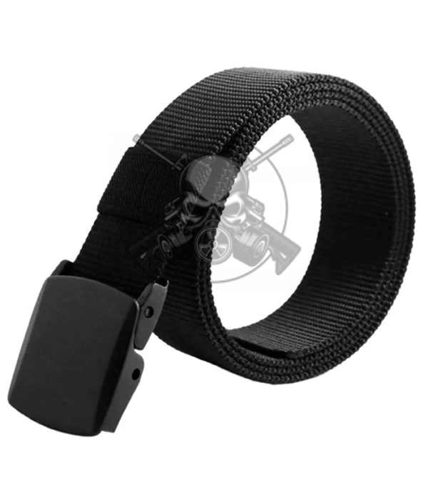 CINTURÓN HEBILLA PVC TAPETA NEGRO