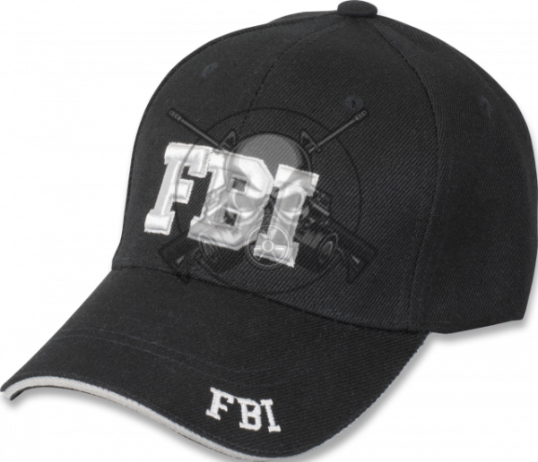 GORRA BORDADO RELIEVE FBI NEGRA