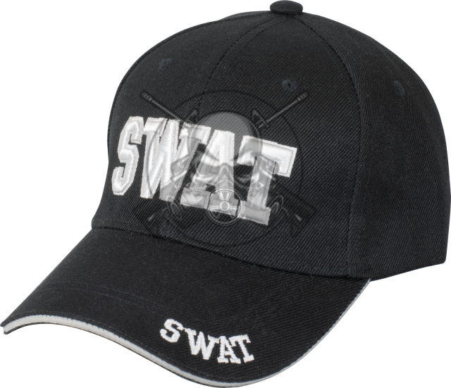 GORRA BORDADO RELIEVE SWAT NEGRA - Ropa táctica Airsoft