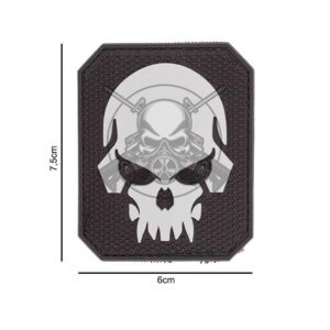 PARCHE PVC 3D CALAVERA PIRATA NEGRO