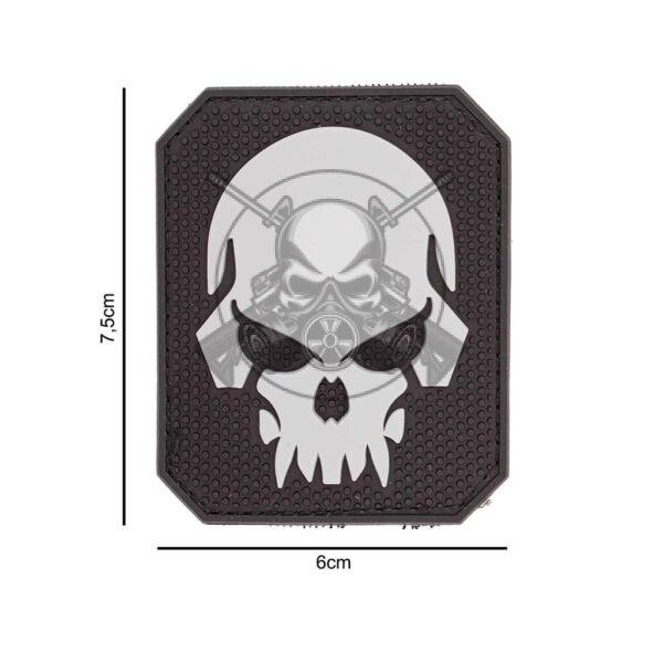 PARCHE PVC 3D CALAVERA PIRATA NEGRO
