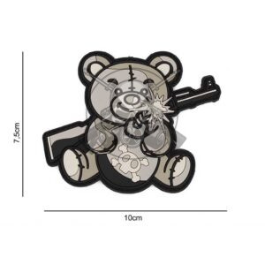 PARCHE PVC 3D TERROR TEDDY GRIS