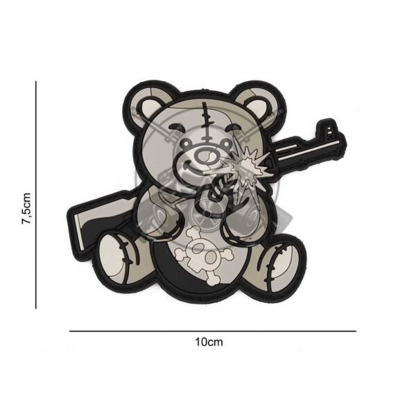 PARCHE PVC 3D TERROR TEDDY GRIS