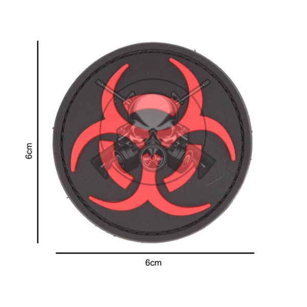 PARCHE PVC BIOHAZARD ROJO