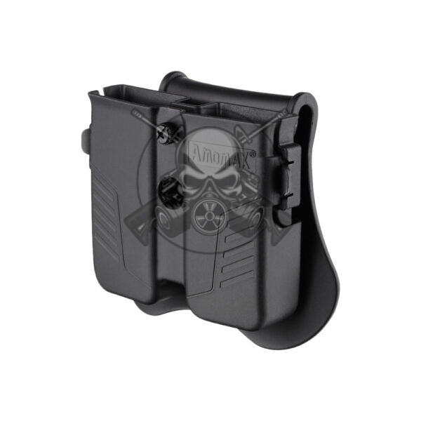 FUNDA CARGADOR PISTOLA RIGIDA AMOMAX UNIVERSAL NEGRA