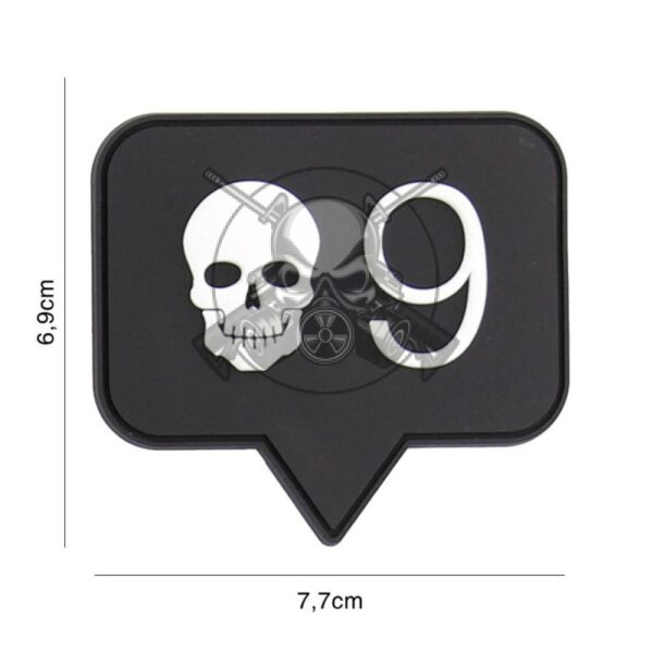 PARCHE PVC 3D CALAVERA 9 NEGRO