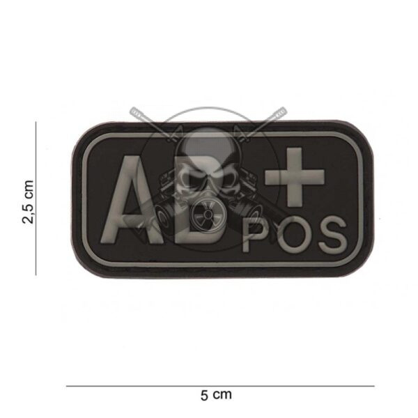 PARCHE PVC GRUPO SANGUINEO AB+ NEGRO