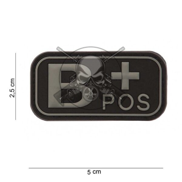 PARCHE PVC GRUPO SANGUINEO B+ NEGRO