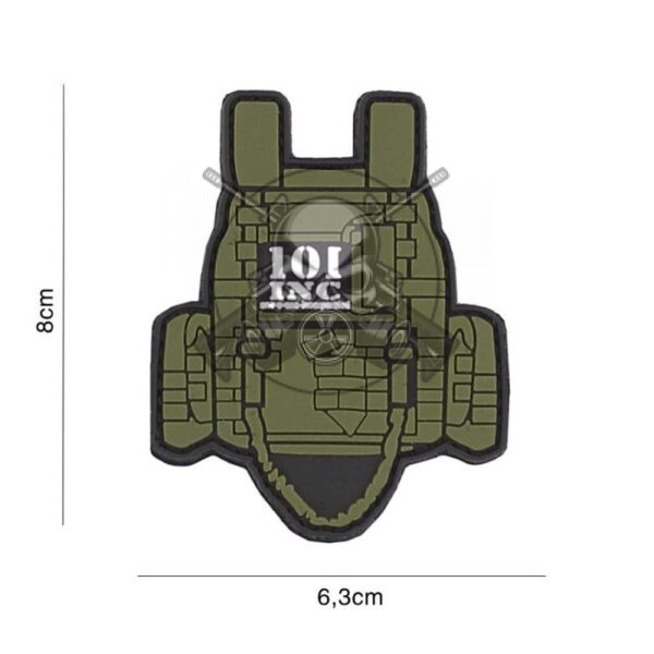 PARCHE PVC 3D CHALECO 101 INC VERDE
