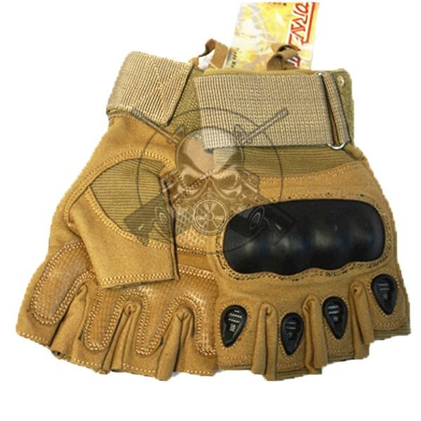 GUANTES AIRSOFT NUDILLOS DEDOS CORTADOS TAN - Ropa táctica Airsoft