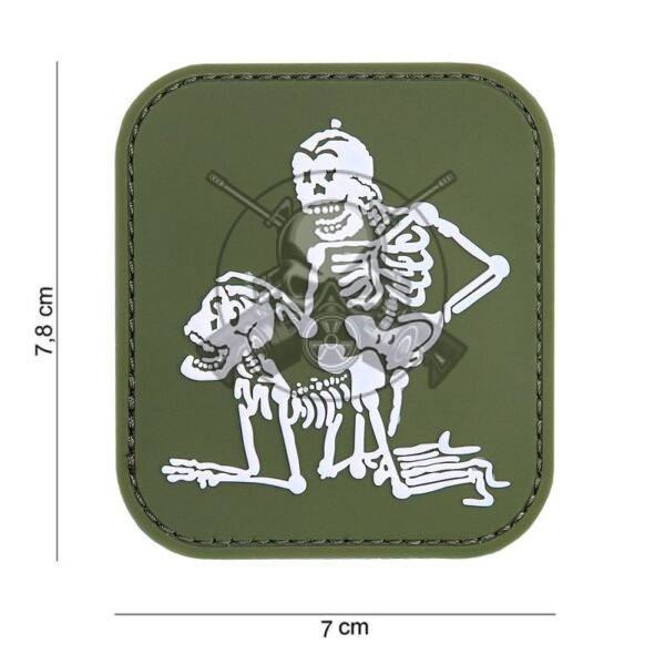 PARCHE PVC 3D ESQUELETOS VERDE