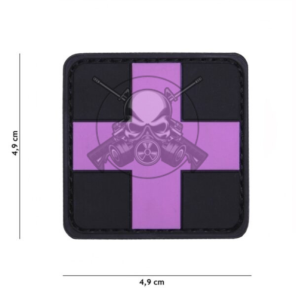 PARCHE PVC MEDICO NEGRO-ROSA