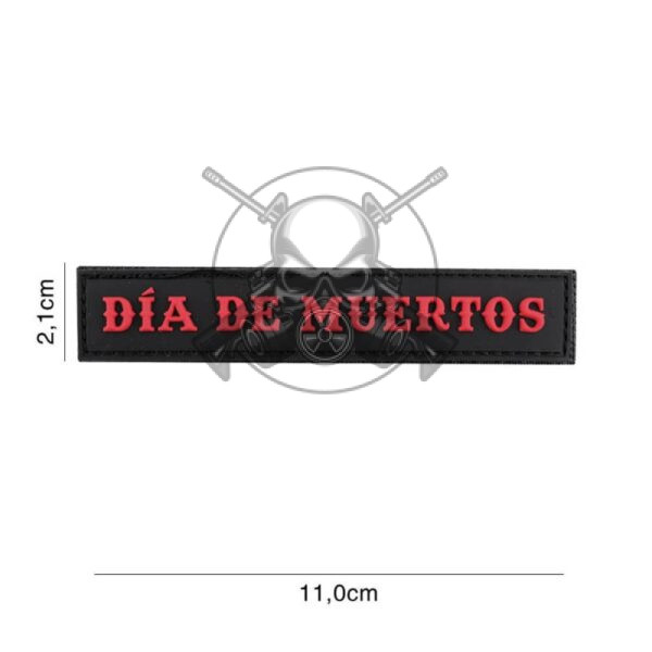 PARCHE PVC 3D TIRA DIA DE MUERTOS ROJO