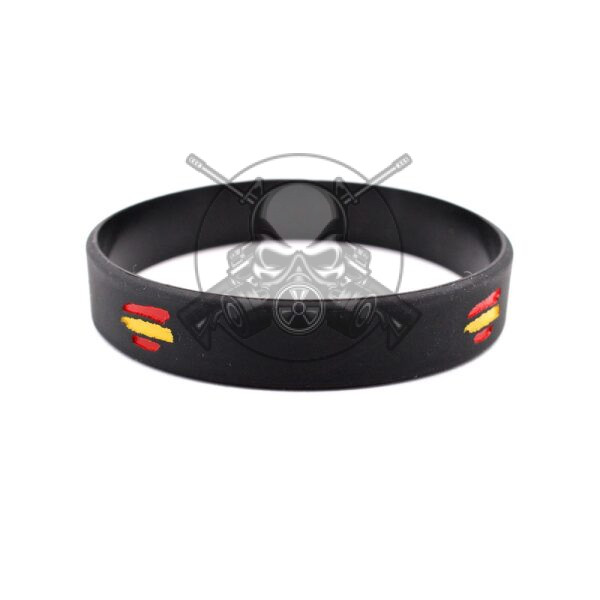PULSERA GOMA BANDERA ESPAÑA NEGRA