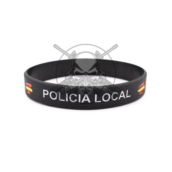 PULSERA GOMA POLICIA LOCAL NEGRA