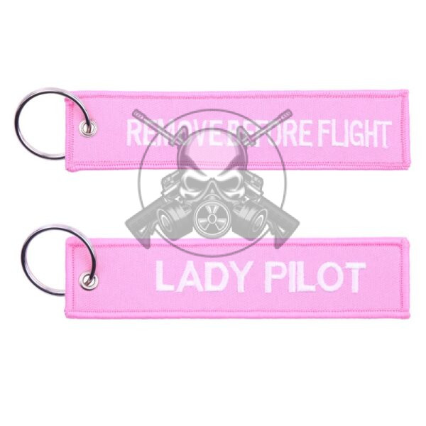LLAVERO CINTA RECTANGULAR LADY PILOT ROSA