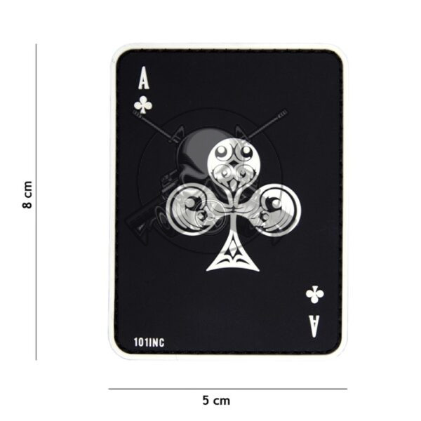 PARCHE PVC 3D CARTA AS TREBOL NEGRO