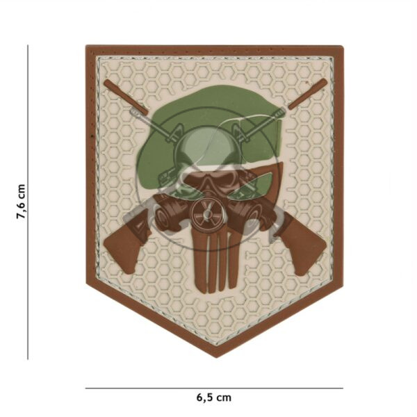 PARCHE PVC 3D PUNISHER COMMANDO OJOS VERDES TAN