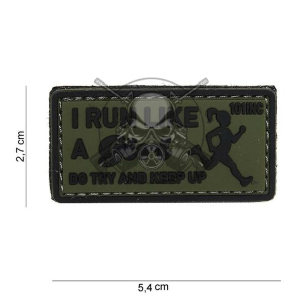 PARCHE PVC 3D I RUN LIKE VERDE