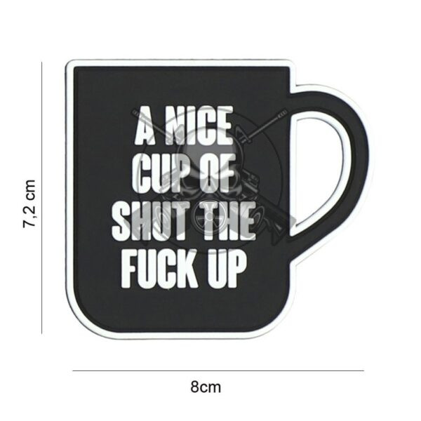 PARCHE PVC 3D TAZA A NICE CUP NEGRO