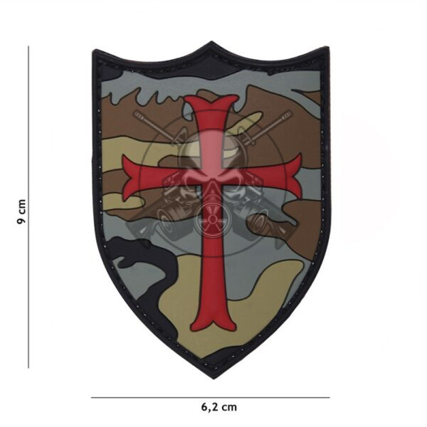 PARCHE PVC 3D TEMPLARIO CRUZ CAMO