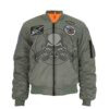 CAZADORA BOMBER PARCHES VERDE