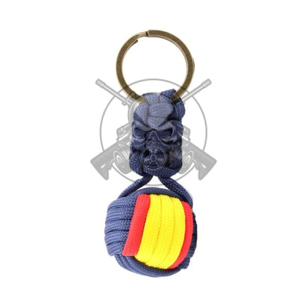 LLAVERO BOLA PARACORD BANDERA ESPAÑA MARINO
