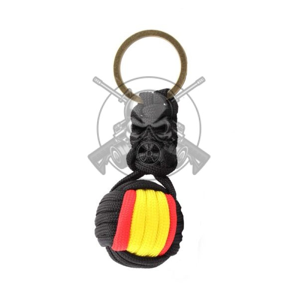LLAVERO BOLA PARACORD BANDERA ESPAÑA NEGRO