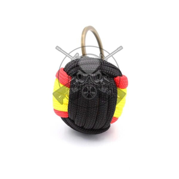 LLAVERO BOLA PARACORD BANDERA ESPAÑA NEGRO - Imagen 2