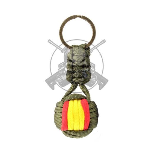 LLAVERO BOLA PARACORD BANDERA ESPAÑA VERDE