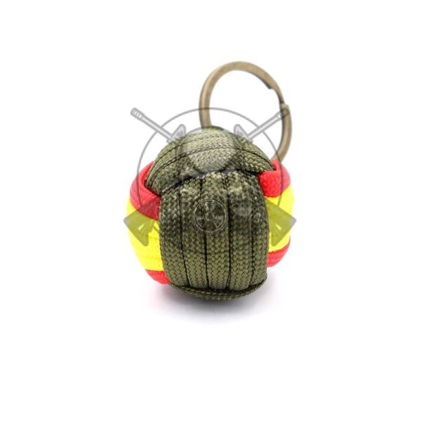 LLAVERO BOLA PARACORD BANDERA ESPAÑA VERDE - Imagen 2