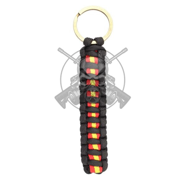 LLAVERO PARACORD BANDERA ESPAÑA NEGRO