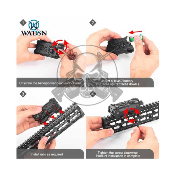 LINTERNA LASER AZUL WADSN NEGRO - Imagen 3