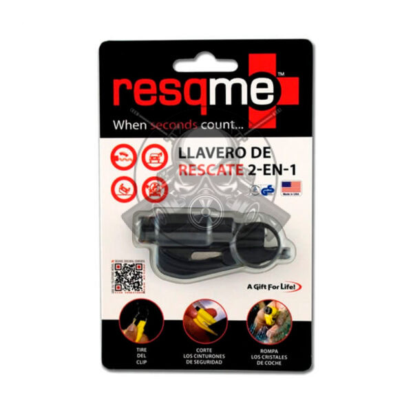LLAVERO ROMPE CRISTALES RESQME NEGRO