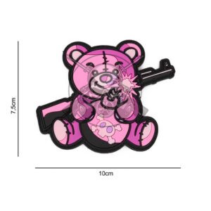PARCHE PVC 3D TERROR TEDDY ROSA