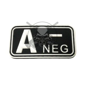 PARCHE PVC GRUPO SANGUINEO A NEG NEGRO