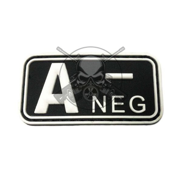 PARCHE PVC GRUPO SANGUINEO A NEG NEGRO