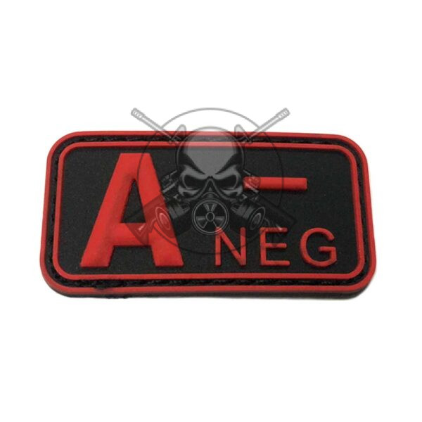 PARCHE PVC GRUPO SANGUINEO A NEG ROJO