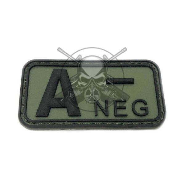 PARCHE PVC GRUPO SANGUINEO A NEG VERDE