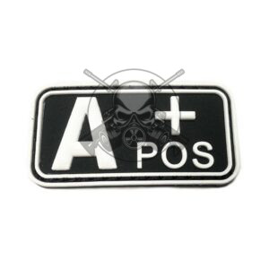PARCHE PVC GRUPO SANGUINEO A POS NEGRO