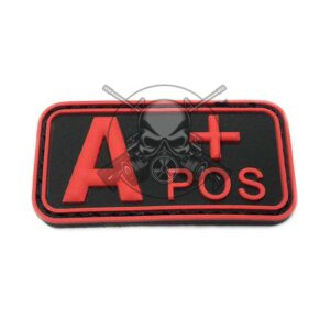 PARCHE PVC GRUPO SANGUINEO A POS ROJO
