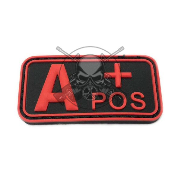 PARCHE PVC GRUPO SANGUINEO A POS ROJO