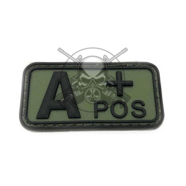 PARCHE PVC GRUPO SANGUINEO A POS VERDE