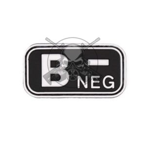 PARCHE PVC GRUPO SANGUINEO B NEG NEGRO