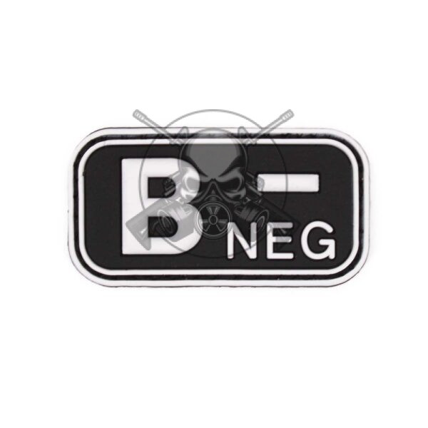PARCHE PVC GRUPO SANGUINEO B NEG NEGRO