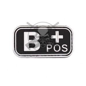 PARCHE PVC GRUPO SANGUINEO B POS NEGRO