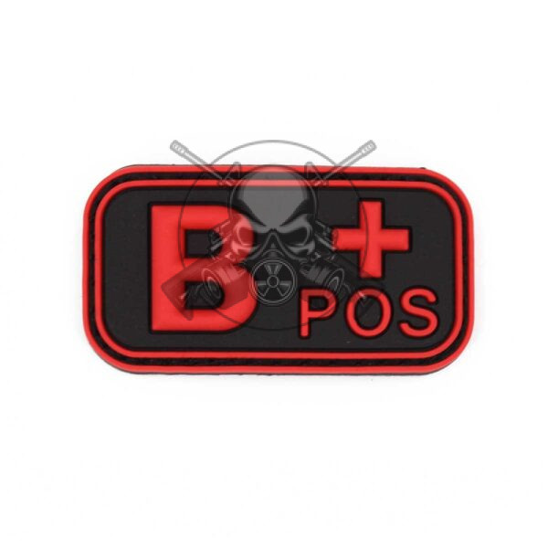 PARCHE PVC GRUPO SANGUINEO B POS ROJO